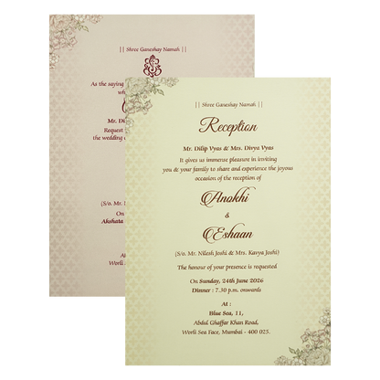 Lavender Floral Wreath Wedding Card-KJTS3650