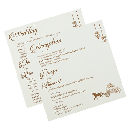 White Floral Embossed Padded Wedding Card-KRE26490
