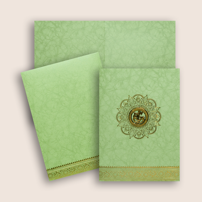 Green Floral Mandala Wedding Card - KNKR026GL