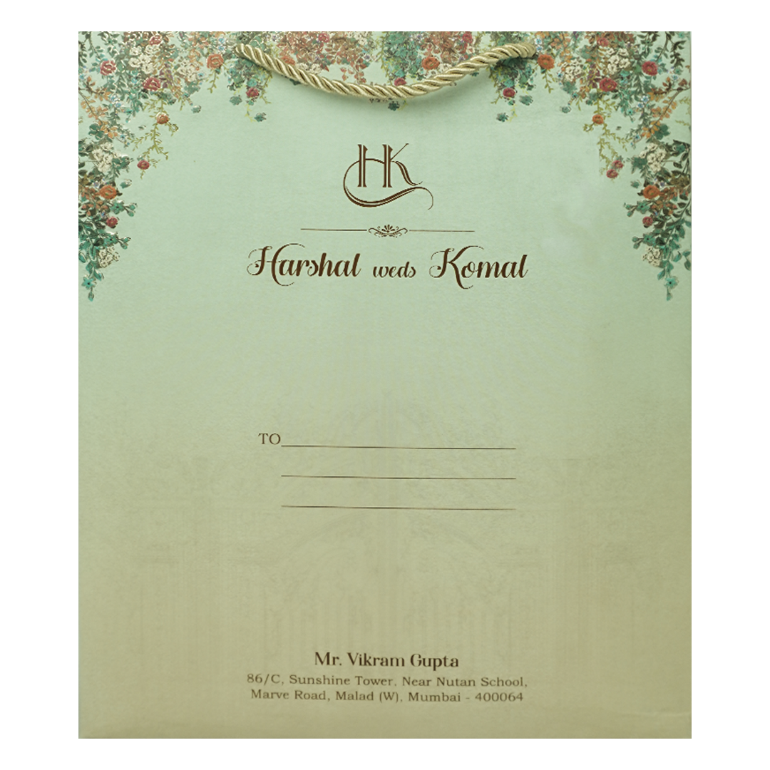 Blue Palace Floral Wedding Invitation Box -KSI63990