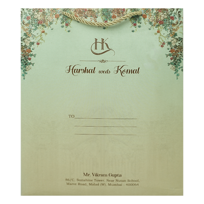 Blue Palace Floral Wedding Invitation Box -KSI63990