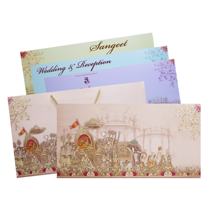 Peach Baraat Grandeur Wedding Invitation-KPR24700