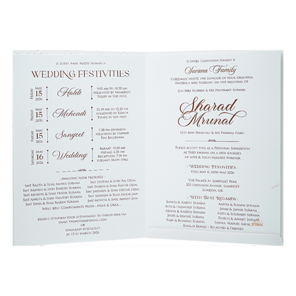 Buy White Embossed Procession Wedding card