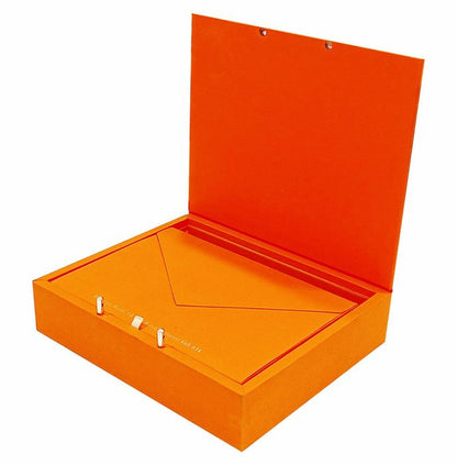 Orange Ultra Premium Luxury Invite With Peacock Feather-King of Cards