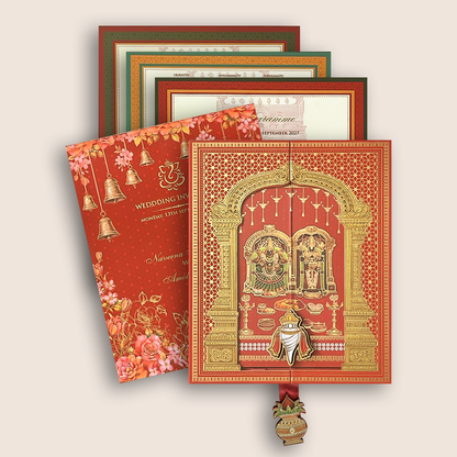Red Balaji Padmavathi Premium Luxury Invitation - KNLW202569