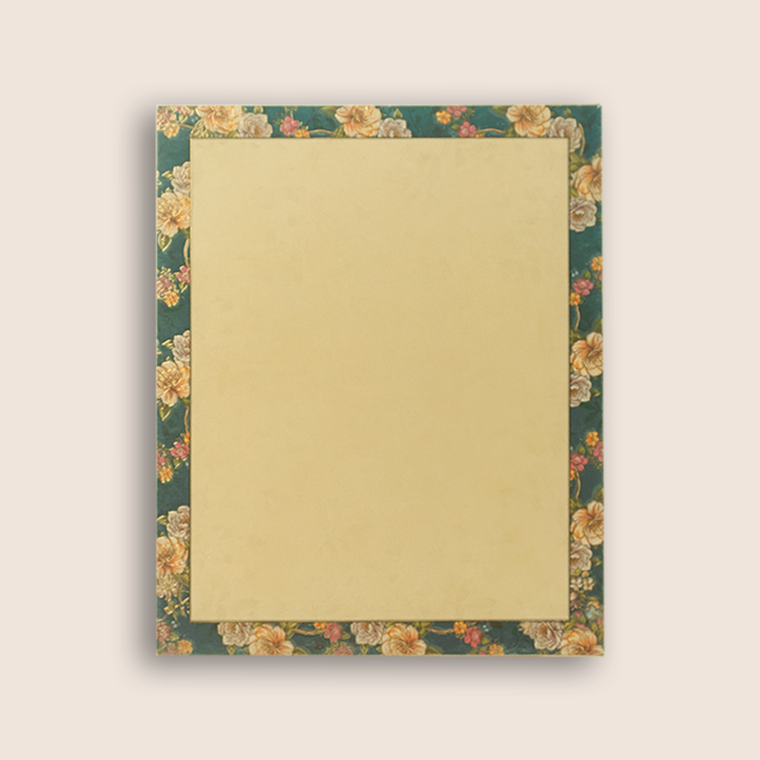Blue Rose Floral Padded Door Style Wedding Card - KAA05630
