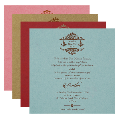 Sky Blue Tassel Envelope Wedding Card-KPR06180