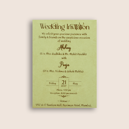 Warm Pink Floral Door Style Wedding Card - KPR07360