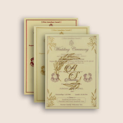 Light Green Floral Wedding Invitation - KMARA510