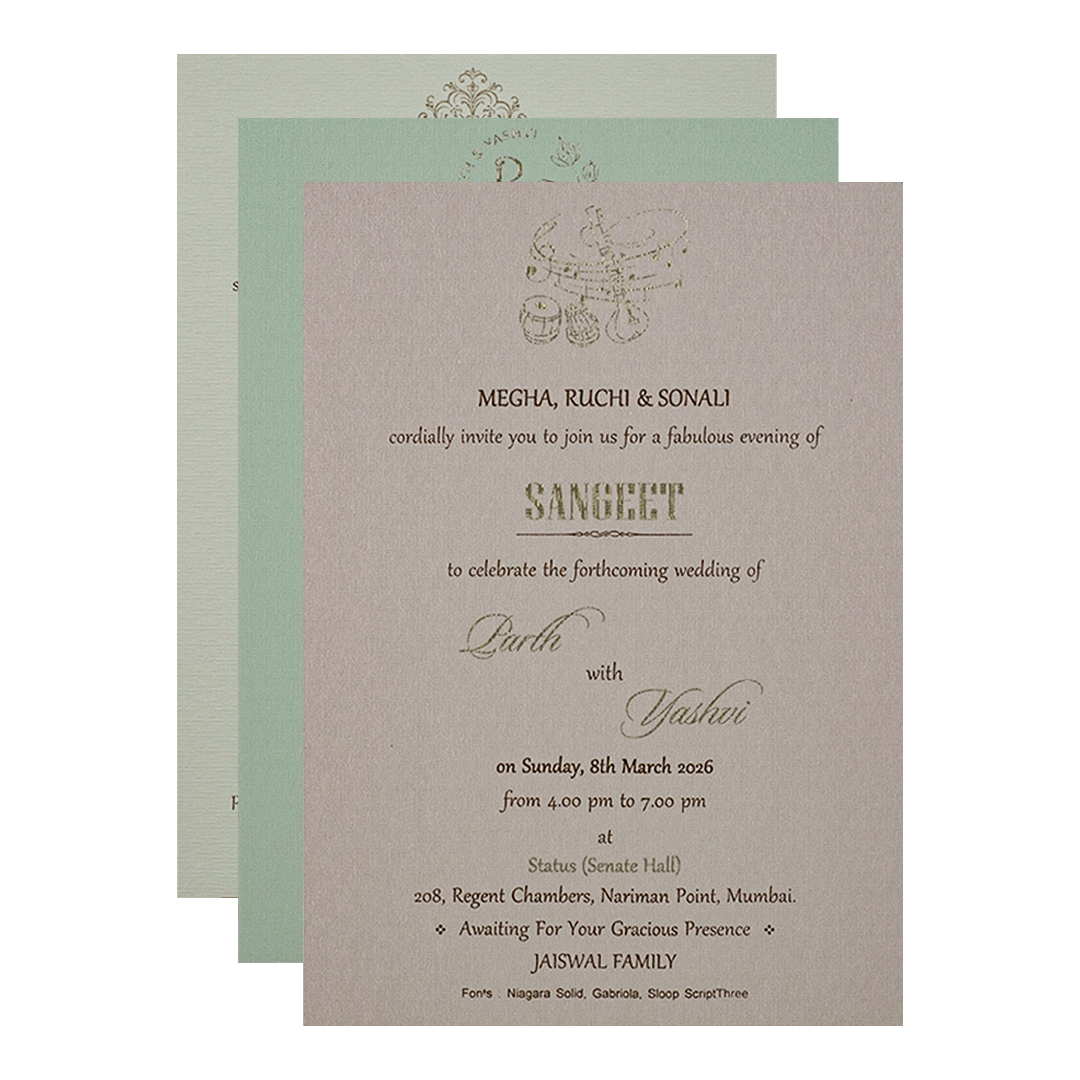 Grey Padded Floral Wedding Card-KRC31260