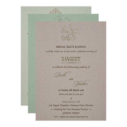 Grey Padded Floral Wedding Card-KRC31260