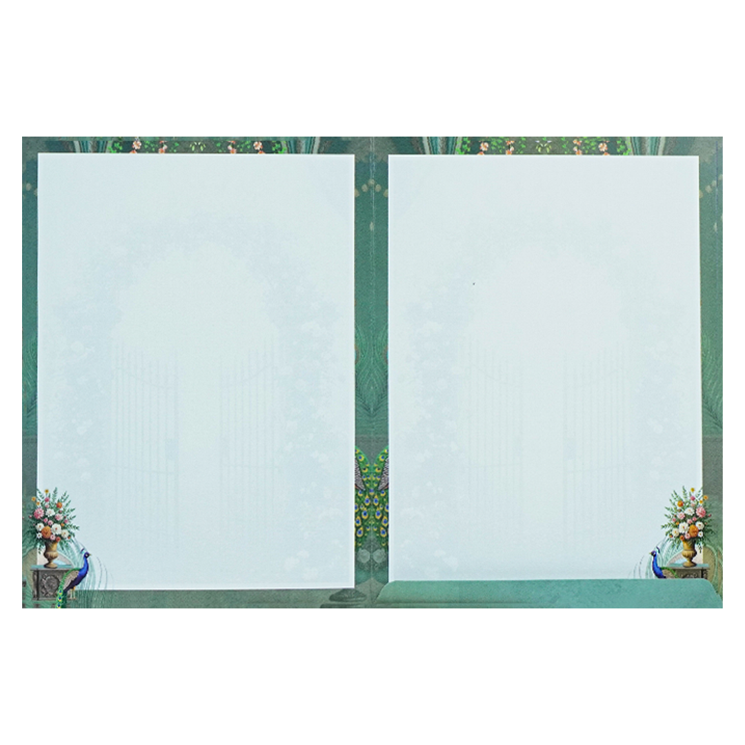 Green Radha Krishna Elegant Wedding Card - KNTY6816