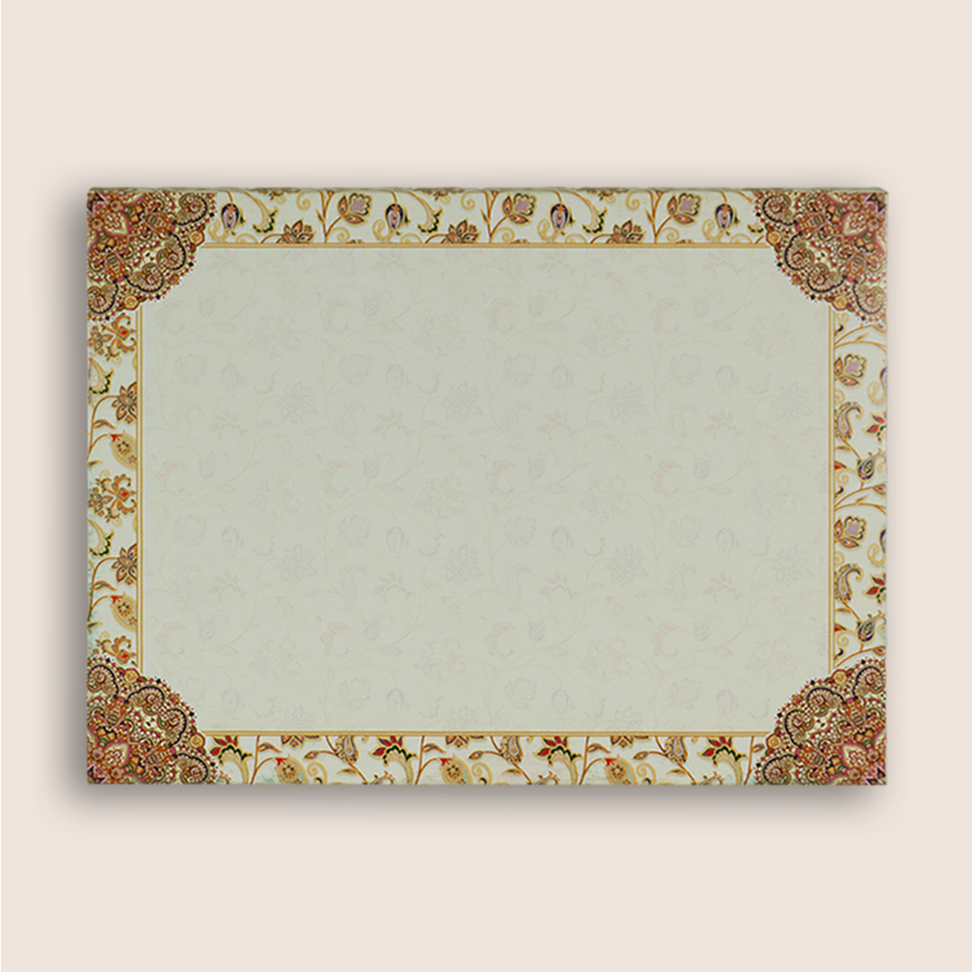Cream Colourful Floral Wedding Card - KAA05390