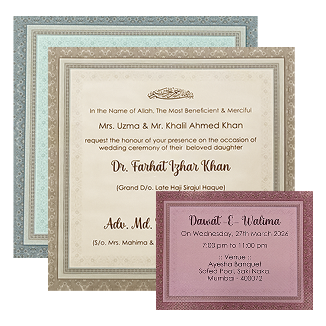 Grey Floral Framed Wedding Card-KSI65180