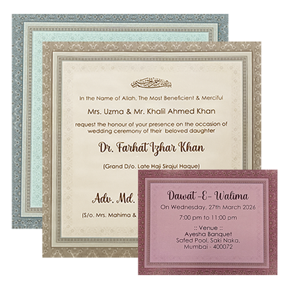 Grey Floral Framed Wedding Card-KSI65180