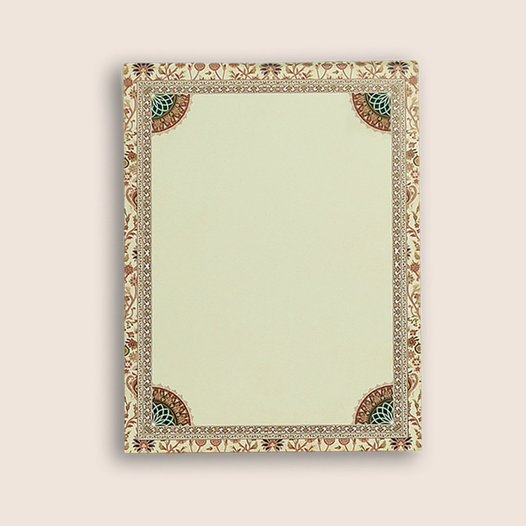 Cream Floral Pattern Wedding Card - KAA05200