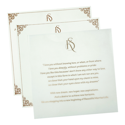 White Scallop Floral Wedding Card-KSI65140