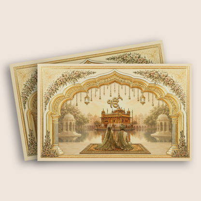 Peach Floral Bride Groom Marriage Card - KPR07060