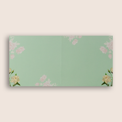 Green Pink Floral Invitation Card-KNKE3304