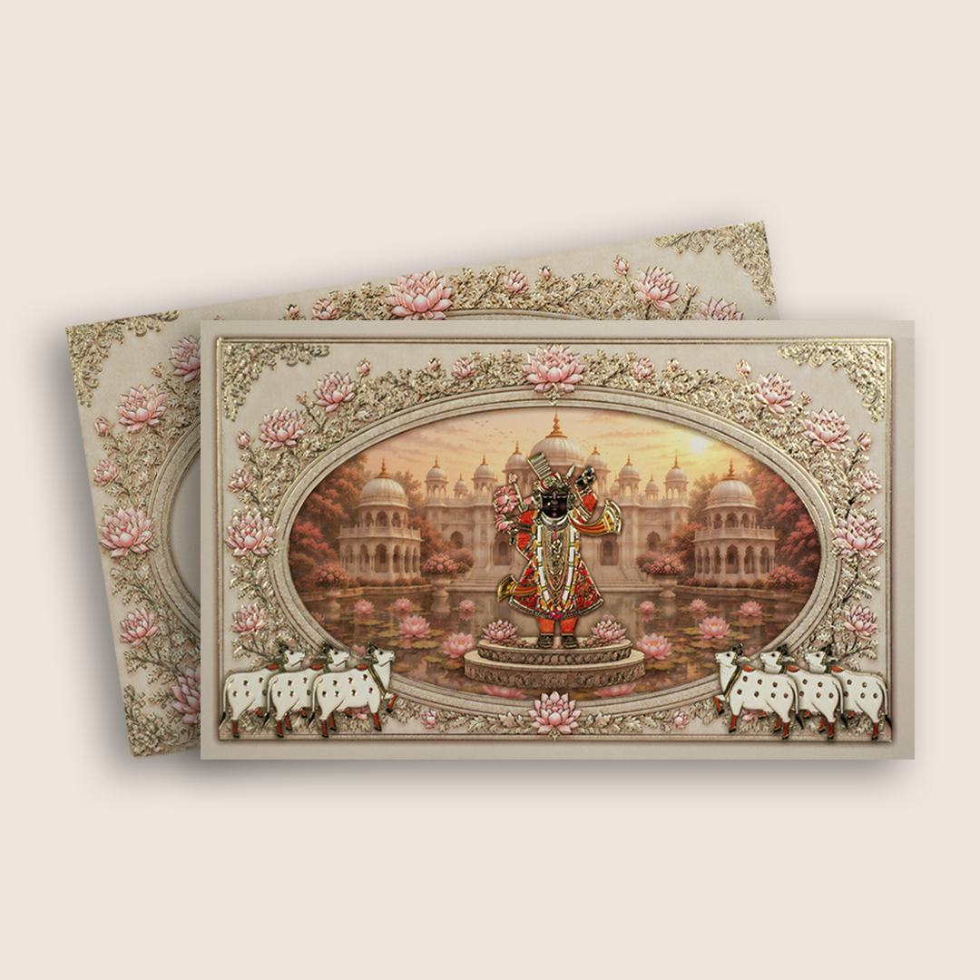 Ivory Lord Shrinathji Palace Invitation Card – KPR07070