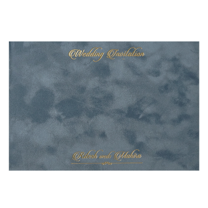 Grey Floral Gatefold Padded Wedding Card-KMMWD1165