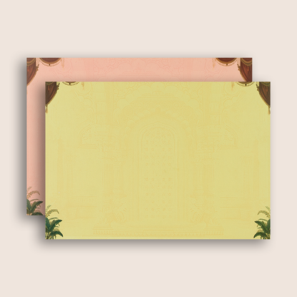 Maroon Lord Shreenathji Padded Wedding Card - KAA06080