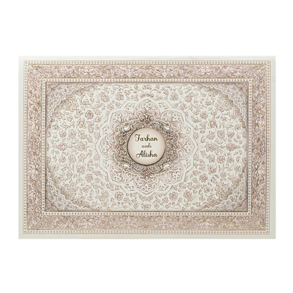 Pink Gold Mandala Bag Style Wedding Card-KSI65150