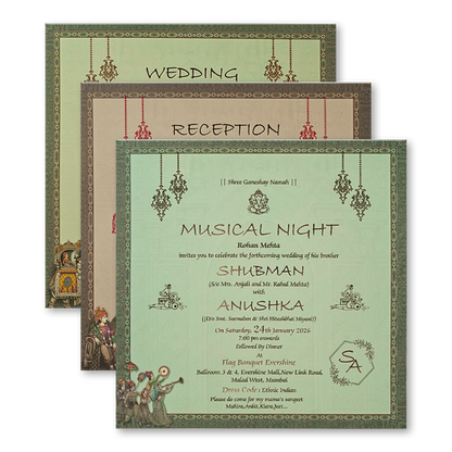 Royal Palace Door Style Padded Wedding Card - KRB09870