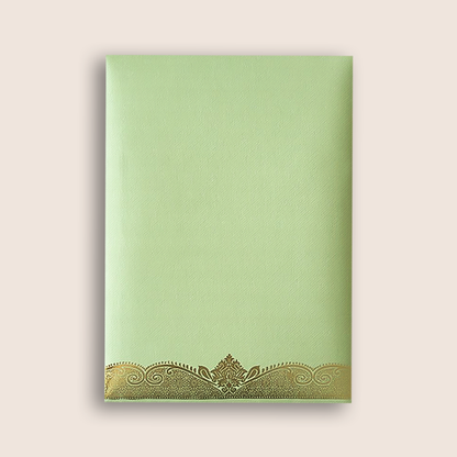 Green Gold Floral Wedding Card - KNCM024N