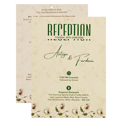 Cream Pink Floral Laser Cut Wedding Card-KVN06350