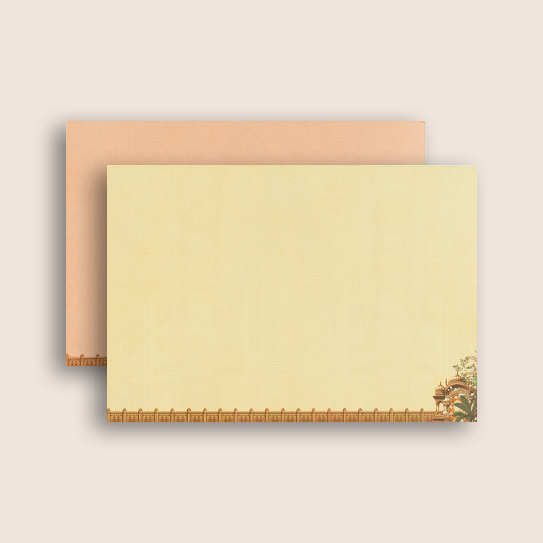 Cream Padded Elephant Door Style Wedding Card - KAA06060