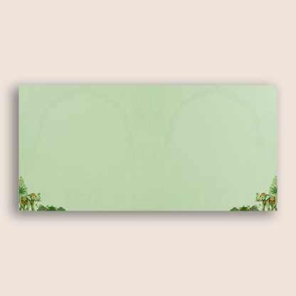 Pastel Green Royal Elephant Wedding Invitation Card - KJTS1864