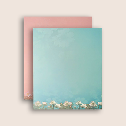 Royal Blue Lotus Floral Wedding Card - KAA05180