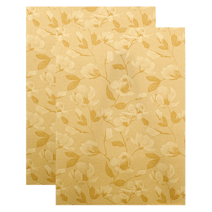 Gold Door Style Floral Bride&amp;Groom Wedding Card-KNKC46GF