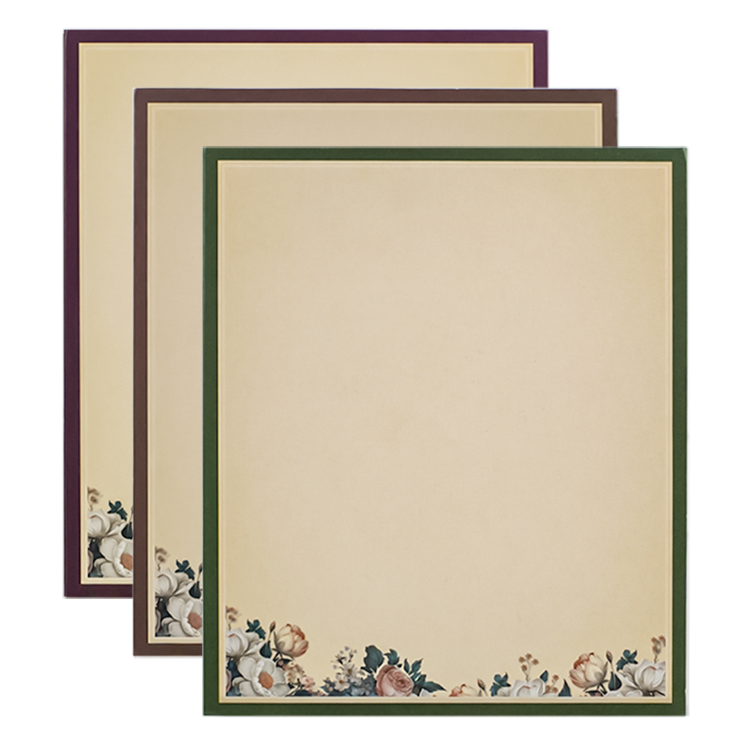Blue Padded Floral Wedding Card-KAK01640