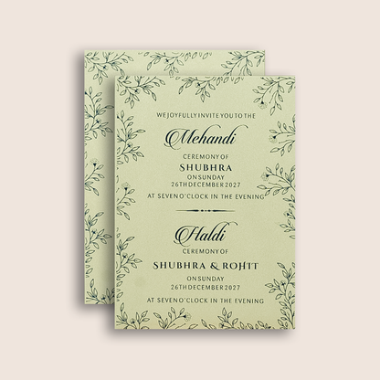 Blue Floral Door Style Wedding Invitation - KJP25190