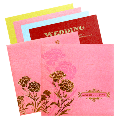 Pink Gold Floral Wedding Card-KPR06130