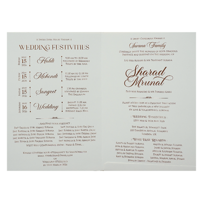 White Embossed Ganesha Wedding card-KRE28660