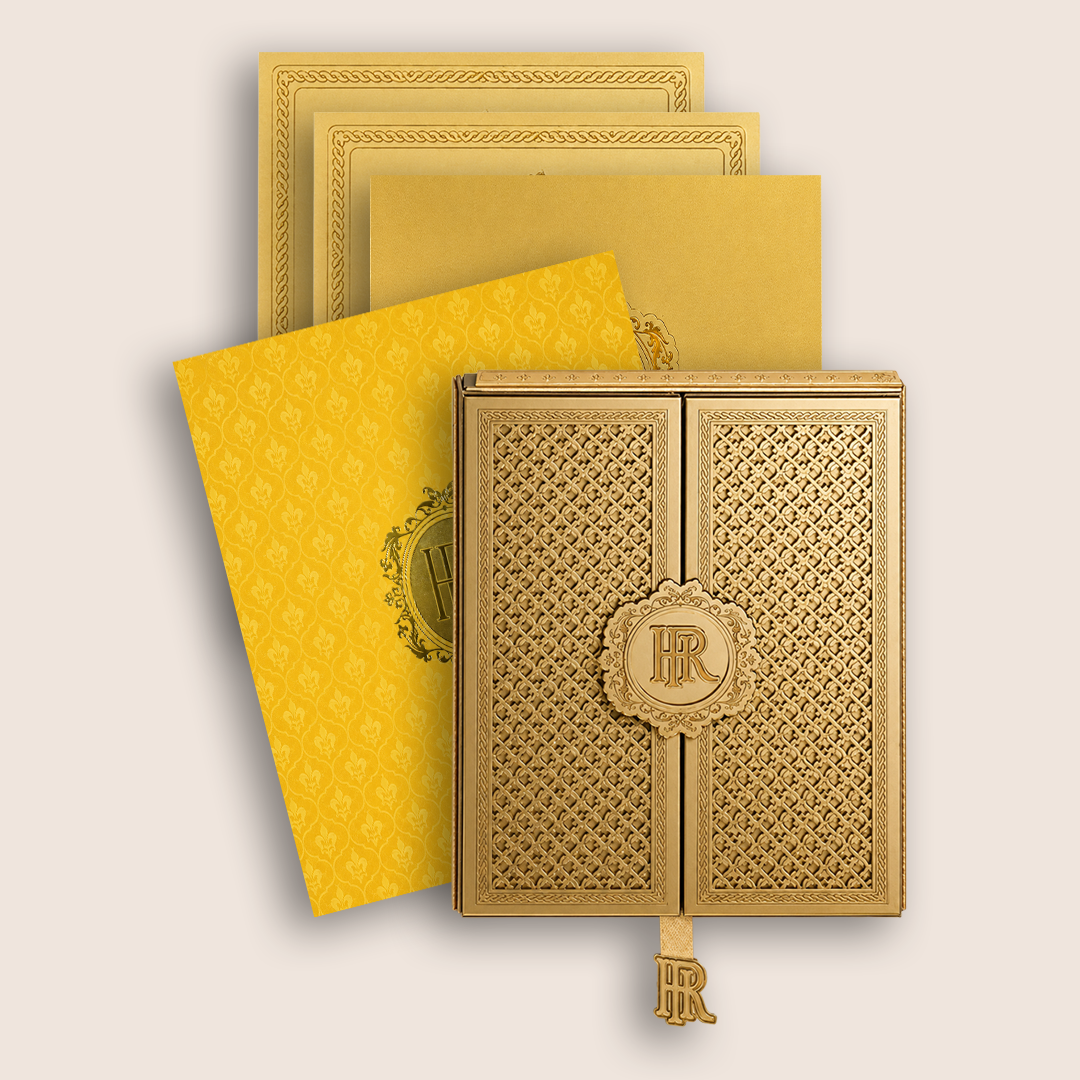 Gold Premium Door Style Luxury Invitation Box - KNLW202562