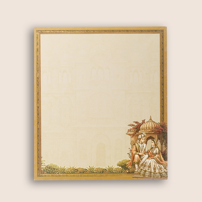 Brown Royal Bride Groom Padded Door Style Wedding Card - KAA05870