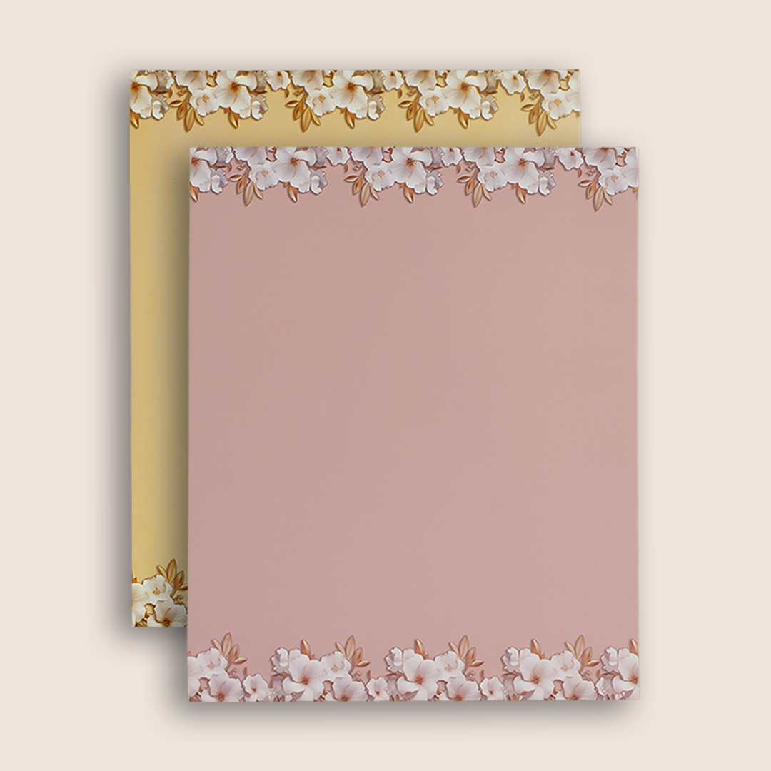 Pink Padded Floral Pattern Wedding Card - KAA06360