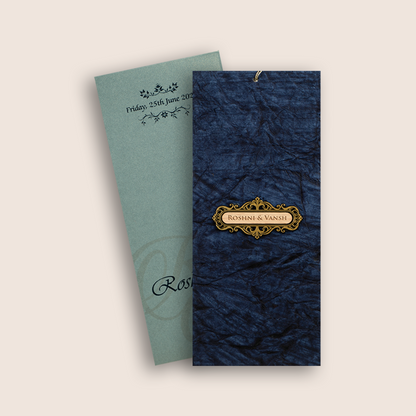 Blue Handmade Paper Invitation Card - KPR07470