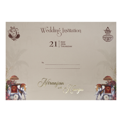Pastel Palace Padded Wedding Card-KSH72660