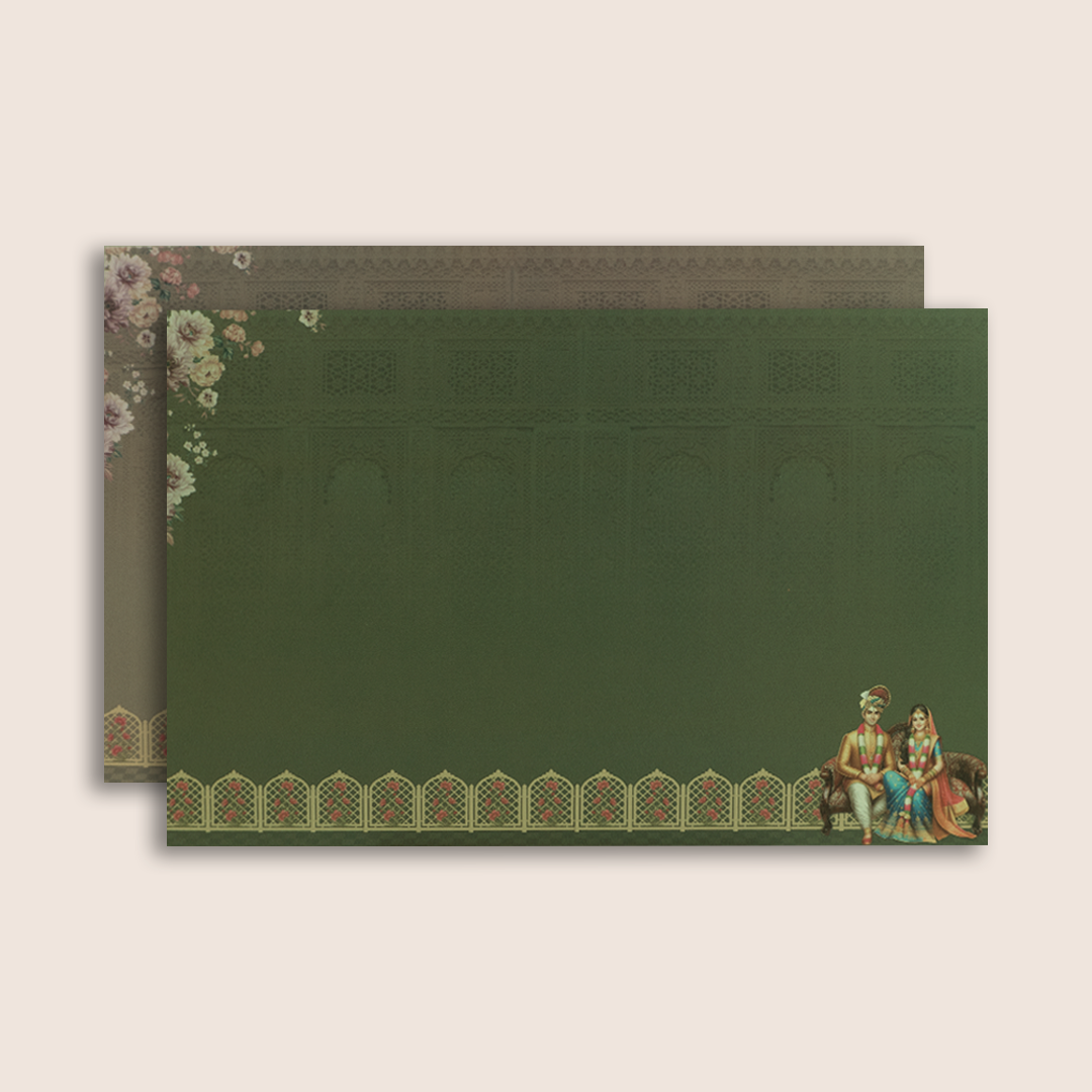 Brown Royal Bride Groom Wedding Invitation Card - KJTS1826