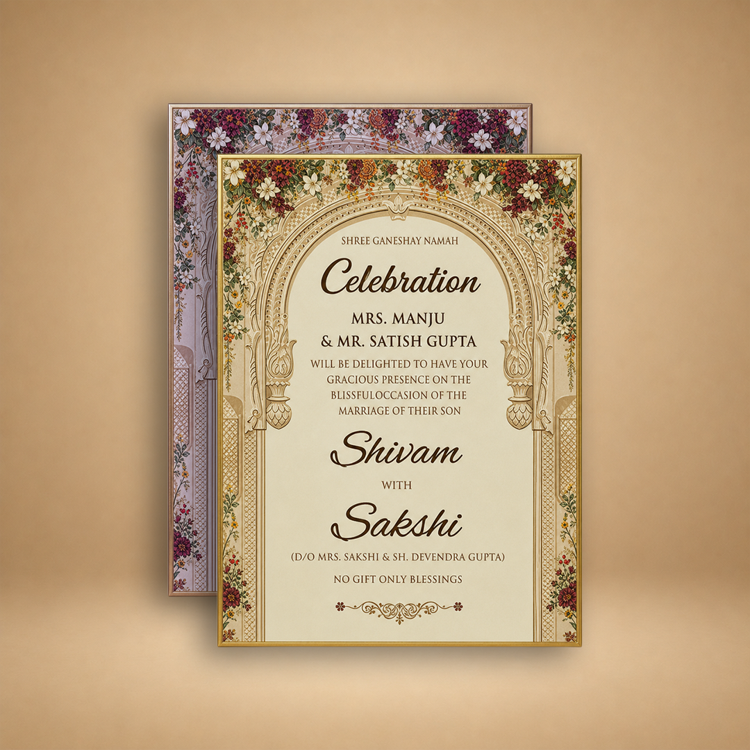 Grey Bride Groom Premium Wedding Invitation Box  - KSBMD080