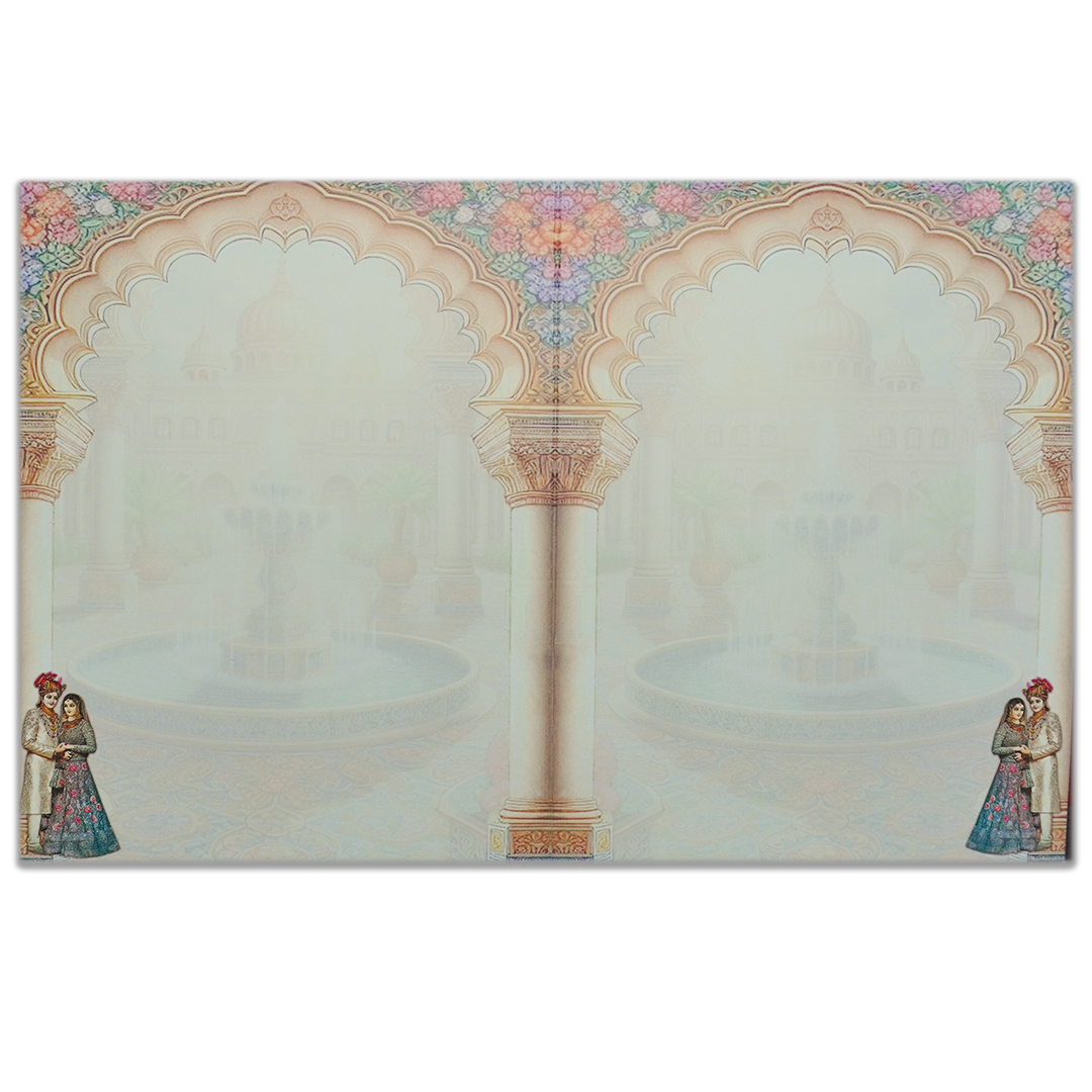 Palace Arch Couple Wedding Card-KNKJ1152