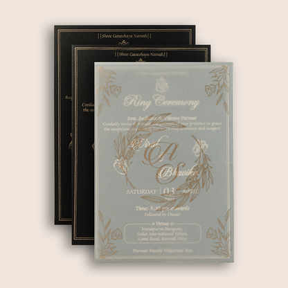 Black Floral Wedding Invitation - KMARA660
