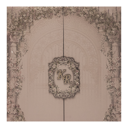 Lavender Floral Arch Padded Wedding Card-KSI64290