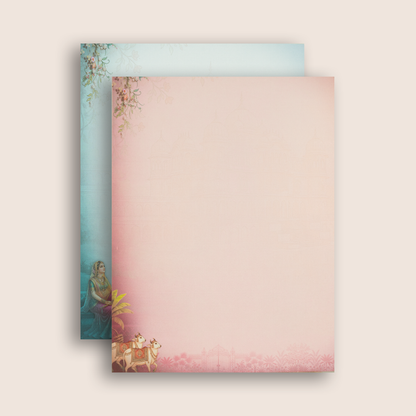 Blue Radha Krishna Premium Wedding Card - KAA05020