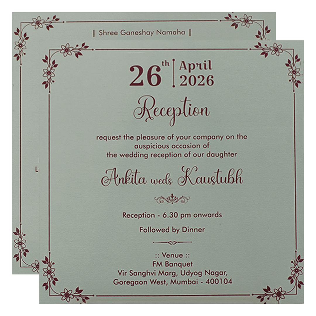 Grey Textured Wedding Card-KSI65090